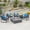 Black/Dark Gray/Dark Gray, variant on Quentin Outdoor 6 Piece Aluminum Chat Set with Fire Pit and Tank Holder, Black, Dark Gray, Dark Gray