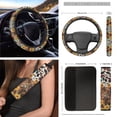 thumbnail image 4 of Jeiento Highland Cow Front Car Seat Covers with Armrest Mat Sunflower Steering Wheel Cover Seatbelt Strap Pad Trash Can Air Vent Pouch Cup Holders Rearview Mirror Cover Keychain, Set of 12, 4 of 7