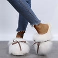 thumbnail image 5 of Lovskoo 2024 Women's Slippers Slippers Fall And Winter Bow Knot Household Shoes Baotou Cotton Slippers Wear Half Shoes White, 5 of 9