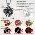 thumbnail image 5 of FaithHeart Viking Odin Warriors Necklace for Men Stainless Steel Norse Cross Odin Medallion Vintage Celtic Knot Amulet Jewelry Gift for Son Brother Christmas, 5 of 9