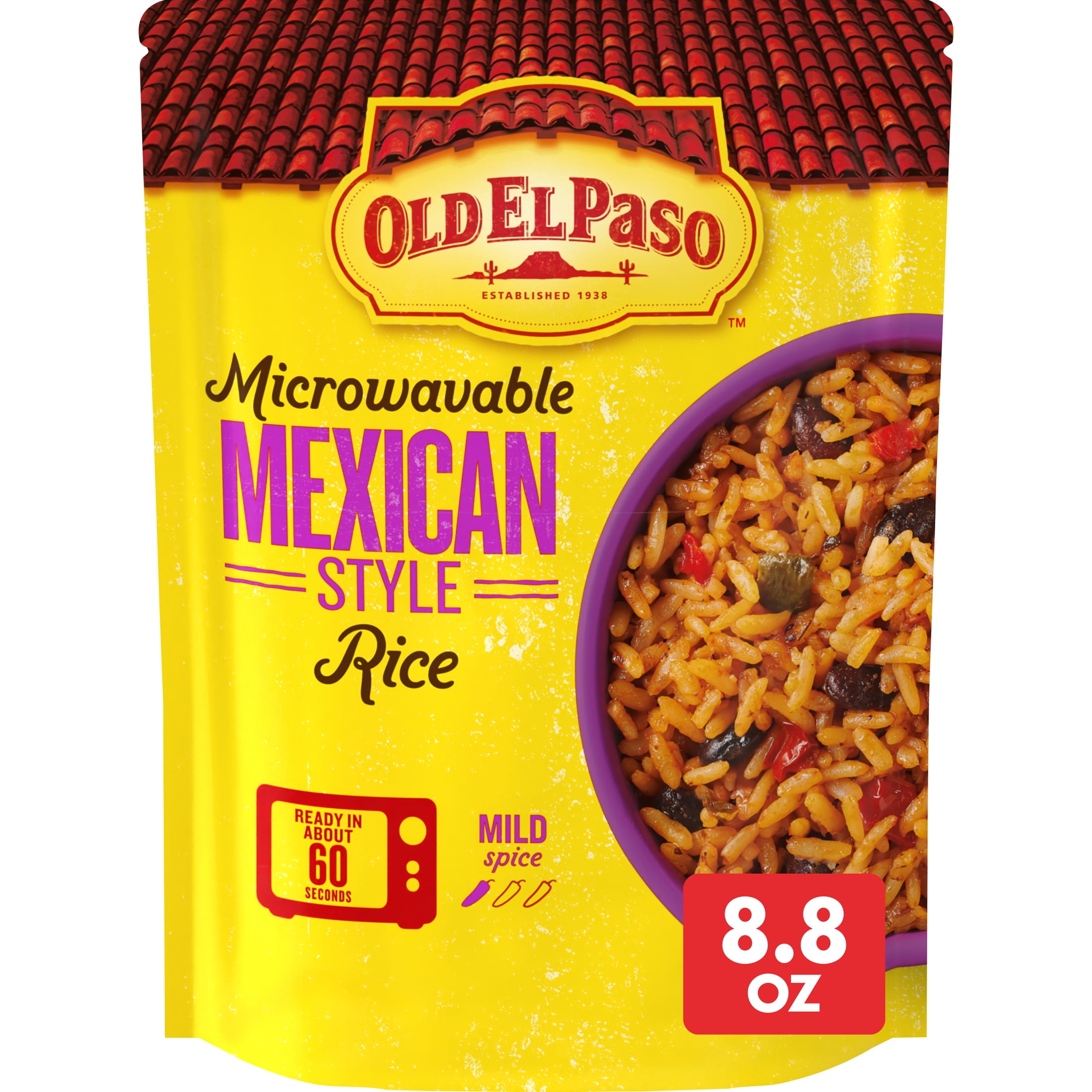 (8 pack) Old El Paso Rice, Mexican Style Rice, Microwavable Pouch, 8.8 oz