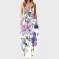 thumbnail image 2 of Robes Maxi pour Femmes Été Robe à Bretelles Spaghetti Grande Taille Décontractée Ample Plage Boho Robe d'Été avec Poches, 2 of 5