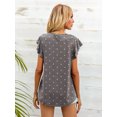 thumbnail image 2 of CALIPESSA Womens Summer Polka Dot Short Sleeve Tunic Tops Loose Fit Casual Round Neck T-Shirt, 2 of 5