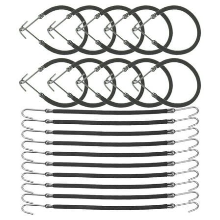 WORGEOUS 20pcs Hair Bungee Ties With Hooks, Adjustable Elastic Bands Ponytail Holder For Thick Hair Ponytails And Buns No Damage Hair Accessories