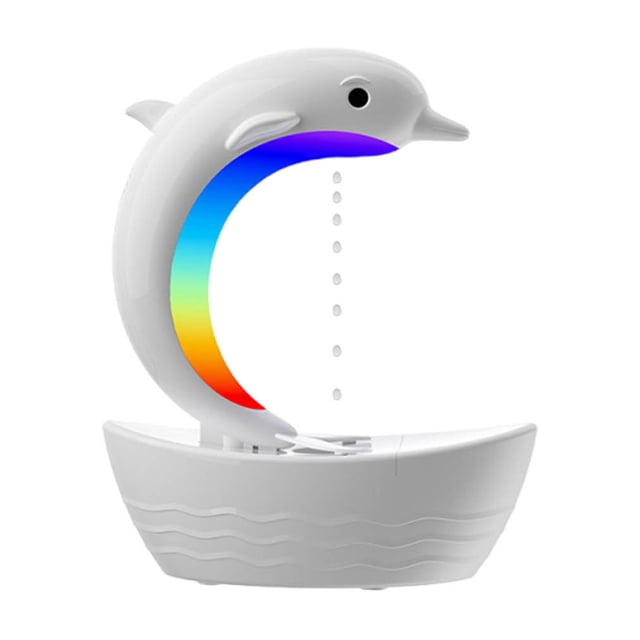 Humidifiers for Bedroom Water Droplet Humidifier Dolphins Oppose Gravitys Humidifier and Bluetooth Speaker and Colorful Night Light Waterless Autooff Move for Home Office Baby Bedroom
