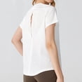 thumbnail image 5 of OSOLU Breathable O-Neck Casual T-Shirt Tshirts Tee For Women Summer Sports Wear Lightweight Comfortable Solid Color Hollow Out Design Classic Women Tops Dressy Casual, 5 of 7