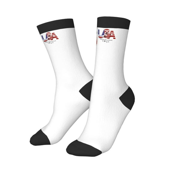 Kids Girls Boys Socks - Patriotic Skull Art Comfort Breathable Crew Socks for Boys Girls Kids, Soft Athletic Running Socks for Boys Socks 6-10 Years Old