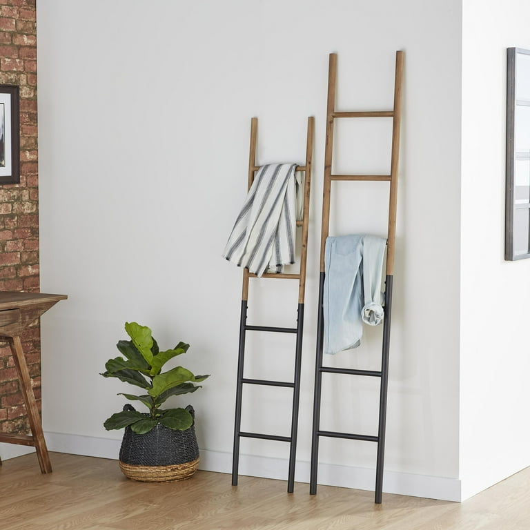71 in. H Brown Decorative Wood and Metal A-Frame Ladder 71 in. H Brown Decorative Wood and Metal A-Frame Ladder
