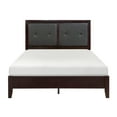 thumbnail image 3 of Newboti Furniture Espresso Finish Queen Size Bed Faux Leather Upholstered Button-Tufted Headboard Contemporary Design Bedroom Furniture NO.44649, 3 of 7