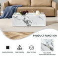 thumbnail image 5 of Faux Marble Coffee Table, Rectangle MDF Sofa Side Table for Living Room, Coffee Table Tea Table Center Table for Home, TV Table (Coffee Table - White), 5 of 8