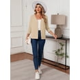 thumbnail image 5 of HOWCOME Women's Lightweight Button-Up Cardigan Soft Knit 3/4 Sleeve Sweater Casual Layer, Beige 2XL, 5 of 7