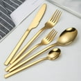thumbnail image 2 of Five-piece set of stainless steel square handle tableware, knives, forks and spoons, 2 of 6