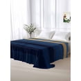 thumbnail image 5 of Blue Gold Wave Twim XL Size Flat Sheet, Wrinkleproof & Fadeproof Cooling Flat Bed Sheet Only, Summer Coastal Ocean Stripe Breathable Soft Bedding Top Sheets 66 x 102 Inches, 5 of 8