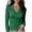 Green, variant on Women's Tops Wrap V Neck Solid Casual Basic Long Sleeve Slim Lightweight Soft Fashion Tshirt Blouse XXL