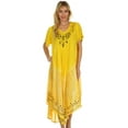 thumbnail image 5 of Sakkas Viveka Embroidered Caftan Dress - Yellow - One Size, 5 of 5