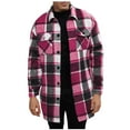thumbnail image 2 of FDGIU 2025 Men's Fleece Flannel - Outdoor Button Down Front Shirt, Warm Plaid Long Sleeve Checkered Casual Top, 2 of 4