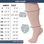 Plus Size Compression Stockings for Women and Men 20-30mmHg Beige, 5X-Large