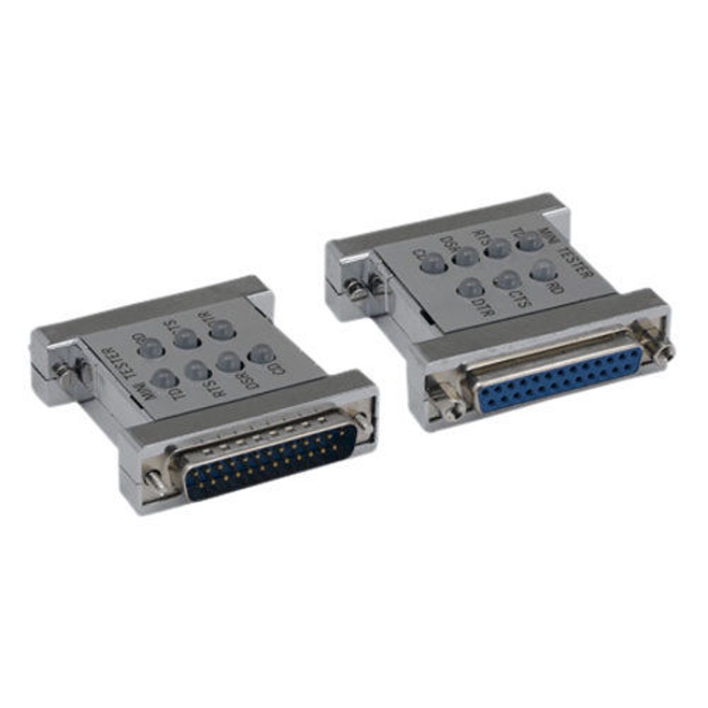 Kentek DB25 25 Pin Molded Mini Tester Male to Female M/F RS232 Serial Parallel