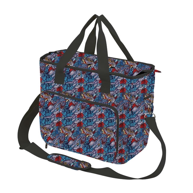 Bolsa grande para guardar hilo, organizador de punto y ganchillo, estuche portátil (1 unidad). Estilo étnico