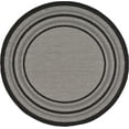 thumbnail image 1 of Unique Loom Extérieur Collection Transitionnel Intérieur & Extérieur Casual Solide Tonal Zone Tapis, 6' Rond, Gris/noir, 1 of 1