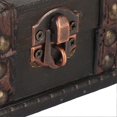 thumbnail image 2 of Wooden chest with lock, small vintage decorative storage box, wooden jewelry chest, 2 of 3