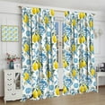 thumbnail image 4 of Lemon Kitchen Curtains,Spring Country Farmhouse Rustic Nature Fruit Leaves for Living Room Dining Room Cafe Decor Rod Pocket Window Drapes 42" W X 54" L, 4 of 6