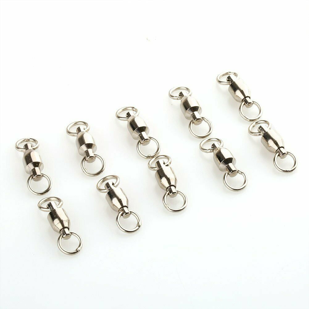 Details about   10pcs 34mm Ball Bearing Fishing Swivel Solid Rings Silver Size #7 220 Lb 1.34" 