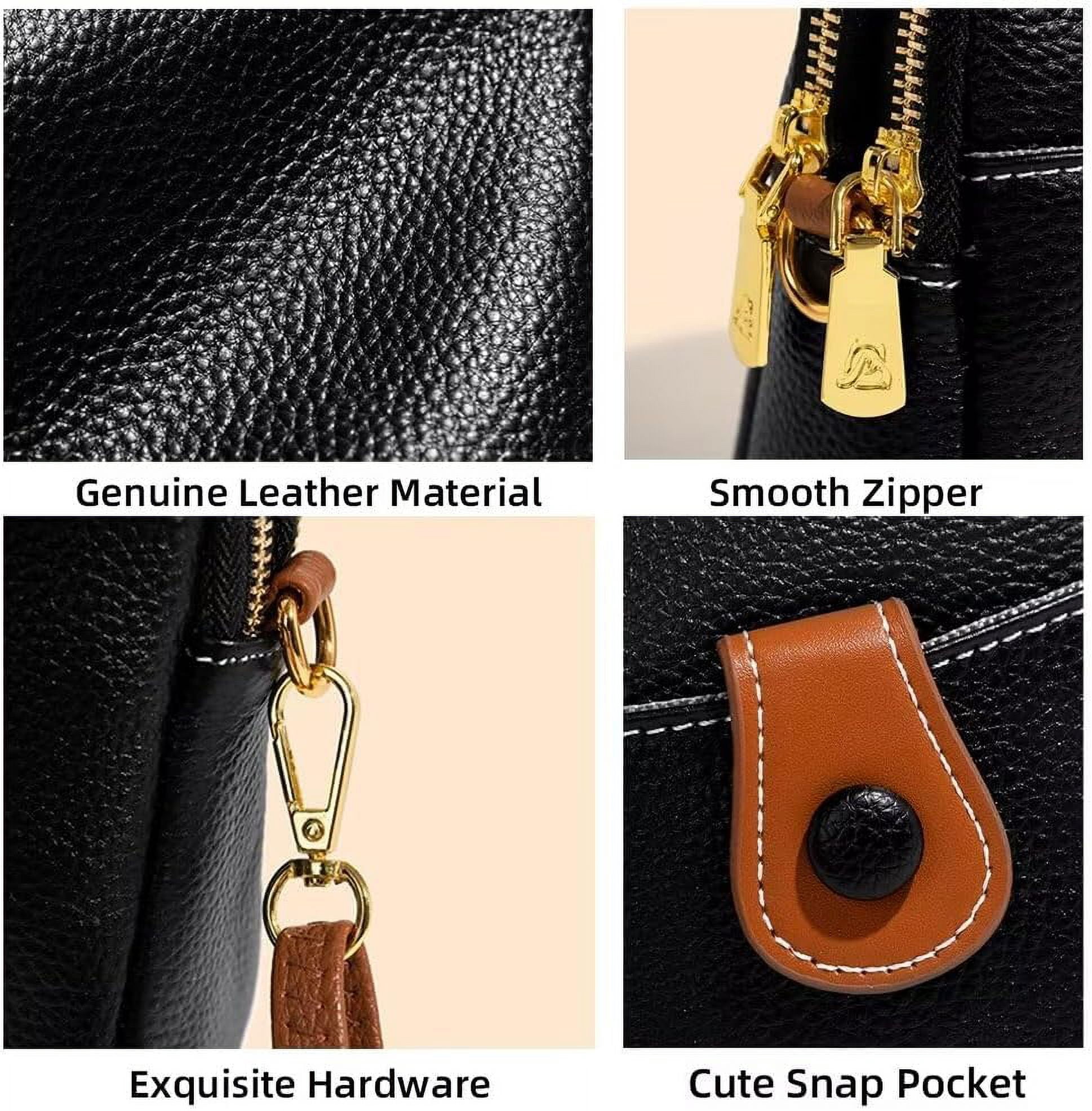 Small Crossbody Bag for Women Genuine Leather Cell Phone Purse Lightweight Shoulder Bag Vintage Daily Wallet Bag