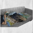 thumbnail image 6 of Beach Soft Flannel Fleece Blanket, Old Rocky Stone Arches on Spanish Seacoast Summer Nature Scenery Mediterranean Print, Cozy Plush for Indoor and Outdoor Use, 50" x 70", Blue Cream, by Ambesonne, 6 of 6
