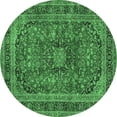 thumbnail image 1 of Ahgly Company Indoor Round Medallion Emerald Green Traditional Area Rugs, 8' Round, 1 of 4