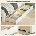 thumbnail image 4 of Soges Twin Size Platform Bed Frame with 2 Drawers, Modern Twin Solid Wood Platform Bed for  Adults, Traditional Boho Bed Platform with Headboard, Noise Free, No Box Spring Needed, White, 4 of 8