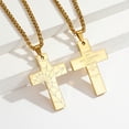 thumbnail image 2 of APSVO Gold Cross Necklace for Men Son Boyfriend Stainless Steel Spider Web Bible Verse Pendant 18 In Chain 1st Communion Confirmation Baptism Religious Christian Christmas Jewelry Gift, 2 of 6