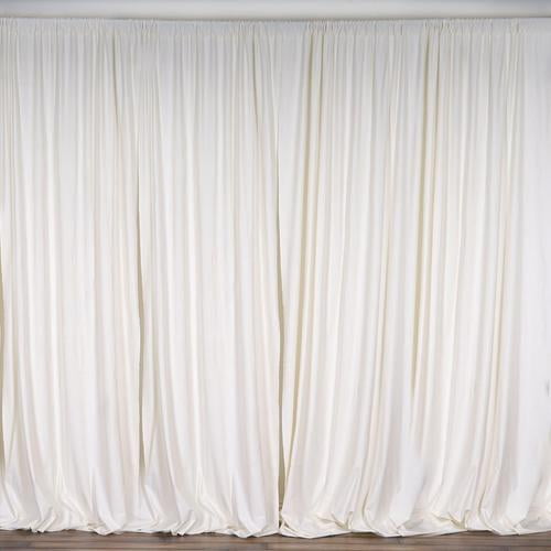 2 Pack 5FTx10FT Ivory Fire Retardant Polyester Curtain Panel