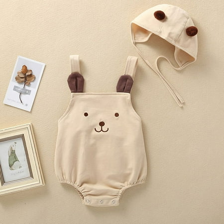

Kayannuo Clearance Newborn Infant Baby Girls Straps Cartoon Pompon Romper Sunsuit Hat Bodysuit Christmas Gifts