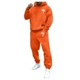 thumbnail image 2 of Men's Suits Product Title for Men Casual Solid Two Piece Hooded Sports Set with Raglan Sleeve Drawstring Pant Set, 2 of 5