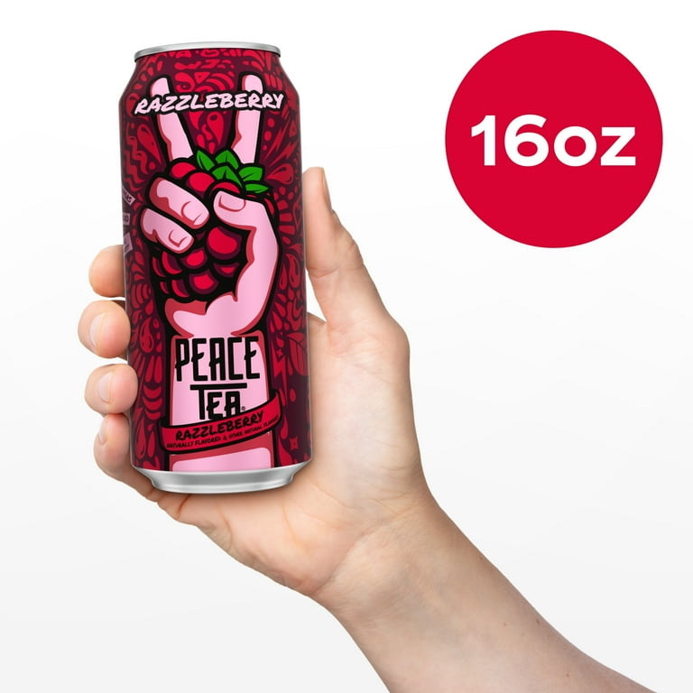 Peace Tea Razzleberry Canned Iced Tea 16 fl oz Fruit-Forward Black