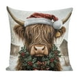 thumbnail image 3 of Christmas Decorative Pillow Covers 18x18" Christmas Linen Printed Cushion Backrest Christmas Living Room Sofa Decoration Xmas Decorations, 3 of 7