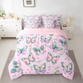 thumbnail image 2 of Feelyou Cartoon Butterfly Bedding Comforter Set 7pcs, Cute Love Heart Queen Bedding Sets, 2 of 8