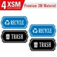 thumbnail image 3 of Recycle and Trash Logo Symbol - Elegant Golden Look for Trash Cans, Containers, and Walls - Laminated Vinyl Decal (XSmall, Blue/Black), 3 of 5