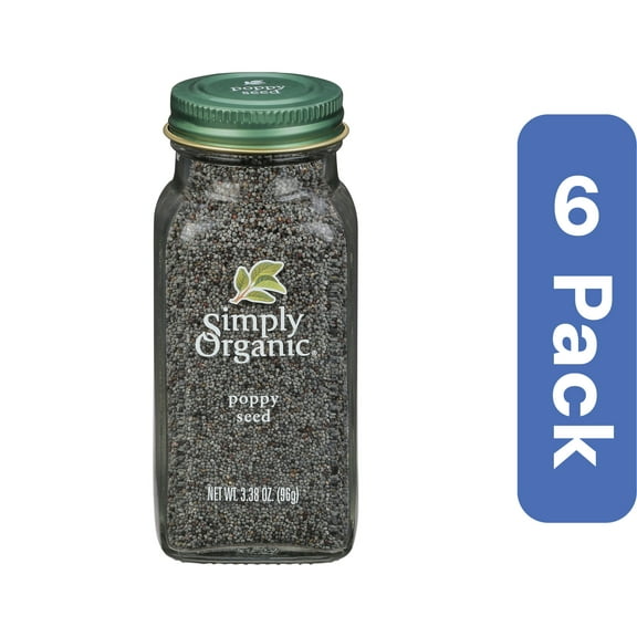 Simply Organic Whole Poppy Seeds 3.38 oz (Pack of 6)