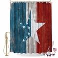 thumbnail image 2 of Shower Curtain, 36" x 72", Independence Day USA Flag Retro Wood Grain StarWaterproof Bathroom Curtain Washable Shower Curtain Set with 12 Hooks, 2 of 9