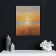 thumbnail image 4 of JEUXUS Modern Sunrise Nature Landscape Canvas Wall Art Wheat Oil Painting Ocean Hand-Painted Textured Picture Artwork for Home Trees Wall Decorations For Living Room Bathroom Bedroom, 4 of 4