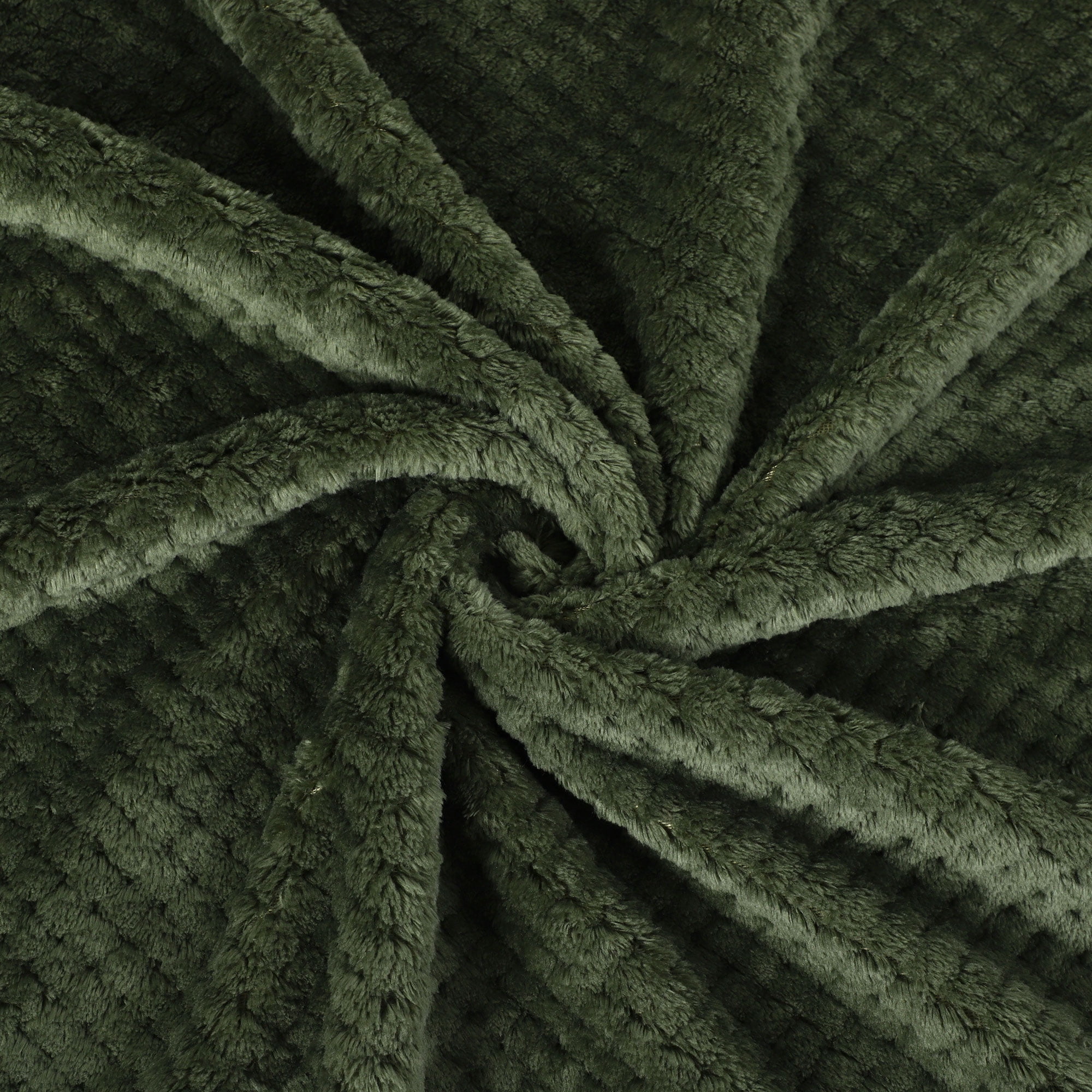Unique Bargains Soft Flannel Fleece Velvet Blanket Army Green 30" x 40"