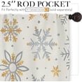 thumbnail image 5 of Winter Snowflake Christmas Kitchen Valance Curtains 54W x 18L Rod Pocket Snow Xmas Gold Gray New Year Holiday Window Treatment for Living Room Bedroom Bathroom, 5 of 6