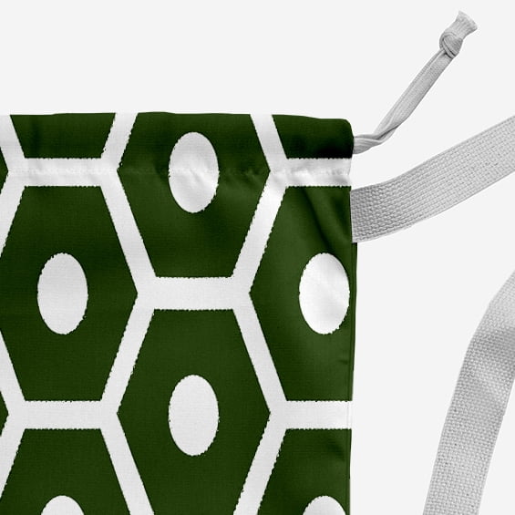 Simply Daisy Geometric 18 x 29 in Dark Green Laundry Bag