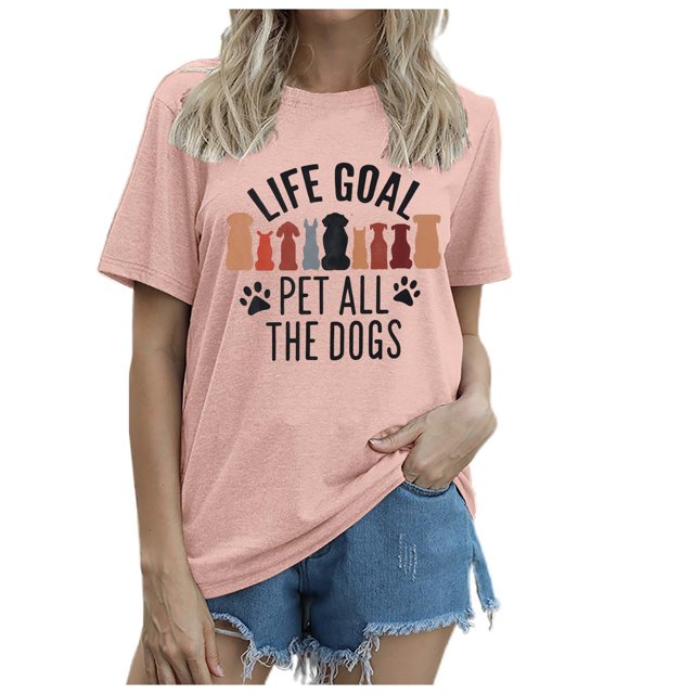 TINZ T-Shirt Décontracté à Manches Courtes Imprimé pour Femmes Col Rond Tee Graphique pour Usage Quotidien Très Grand Femmes T-Shirts Femmes Tees