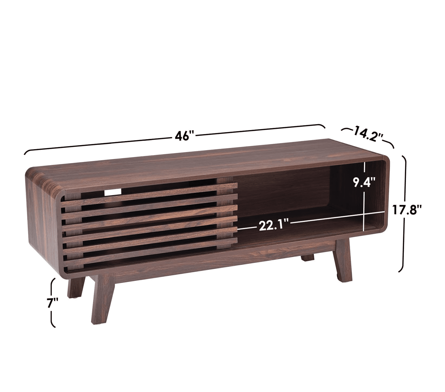MAYEERTY Walnut Mid Century Modern TV Stand, 59" TV Console with Storage for Living Room & Apartments