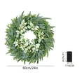 thumbnail image 7 of 24" Artificial Eucalyptus Wreath for Front Door, Large Greenery Wreath with White Berries, Farmhouse Outdoor Spring Summer All-Season Wreath, Rustic Window Wall Porch Décor,Green Leaf Door Decoration, 7 of 7