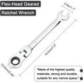 thumbnail image 2 of 2/5" Metric Flex-Head Ratcheting Wrench Set Flex-Head Angle Wrenches CRV Gear Spanner Set Combination Ended Spanner Kit Professional Chromium Vanadium Steel Ratchet Wrenches, 2 of 6