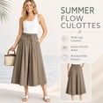 thumbnail image 2 of FlowCharm Pull-On Capri Culottes for Women, Drawstring Loose Fit Summer Wide Leg Pants, 2 of 7